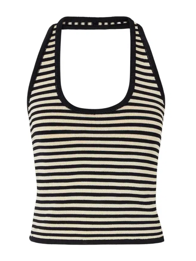 Calle Del Mar Halterneck Striped Knitted Top