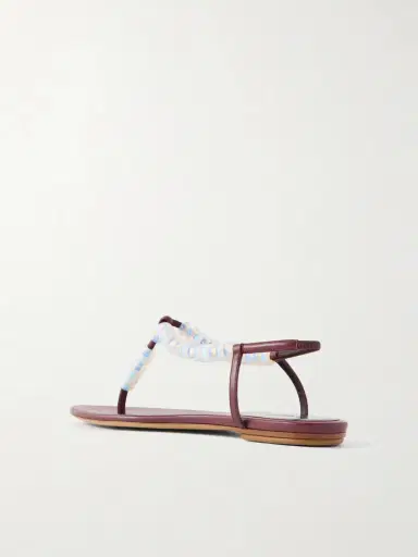 Le Monde Béryl Bead-embellished Leather Thong Sandals | Thumbnail 3