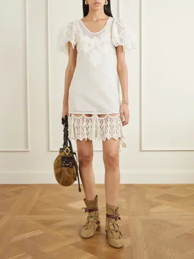 Isabel Marant Diena Crocheted Cotton Mini Dress | Thumbnail 2 Isabel Marant Diena Crocheted Cotton Mini Dress | Thumbnail 2