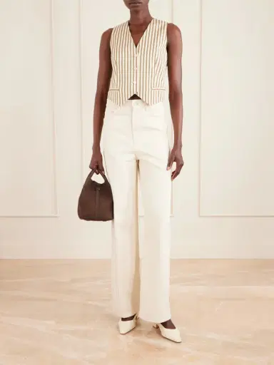 Max Mara Striped Cotton And Silk-blend Poplin Vest | Thumbnail 2