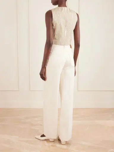 Max Mara Striped Cotton And Silk-blend Poplin Vest | Thumbnail 3