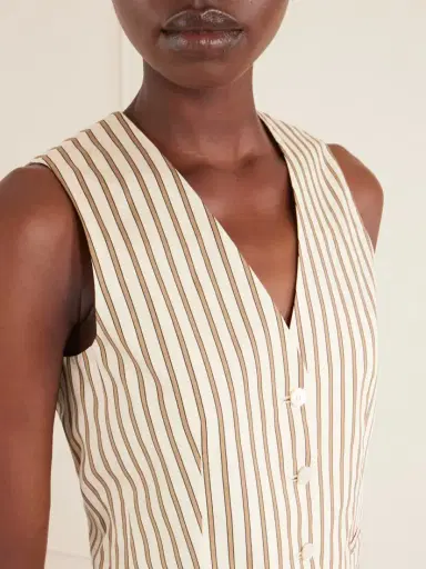 Max Mara Striped Cotton And Silk-blend Poplin Vest | Thumbnail 4