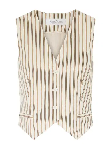 Max Mara Striped Cotton And Silk-blend Poplin Vest | Thumbnail 1