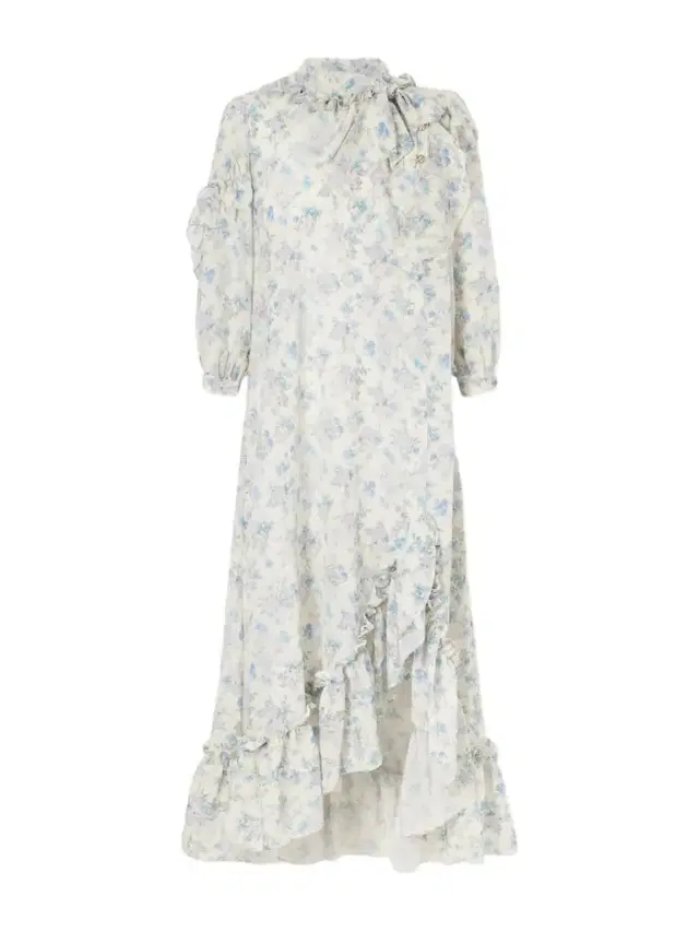 MAISON MAYLE Batacalla Scarf-detailed Ruffled Floral-print Silk-crepe De Chine Midi Dress
