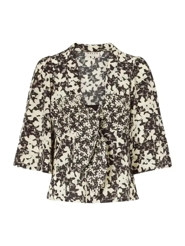 MAISON MAYLE Kazu Floral-print Silk Top