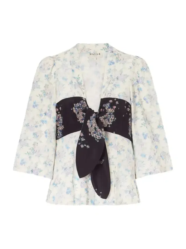 MAISON MAYLE Kazu Floral-print Silk Top