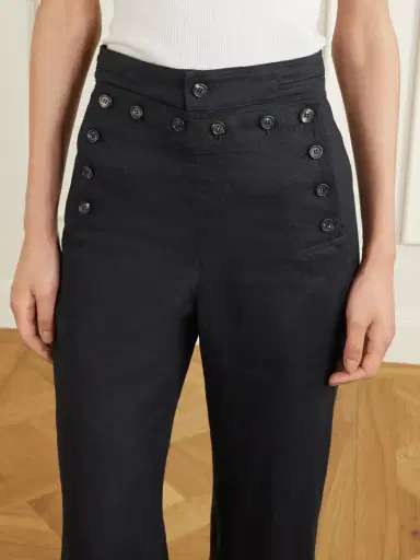 BODE Sailor Cropped Linen High-rise Wide-leg Pants | Thumbnail 5