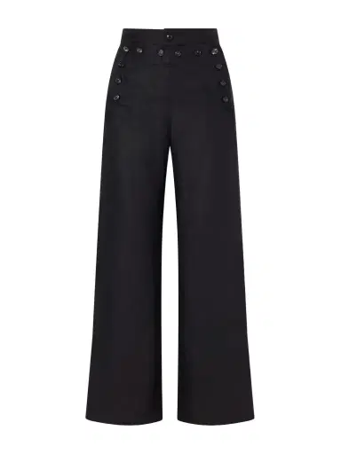 BODE Sailor Cropped Linen High-rise Wide-leg Pants | Thumbnail 1