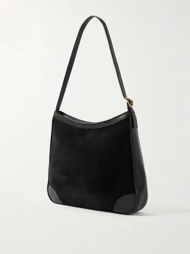 Nili Lotan Abbey Leather-trimmed Suede Shoulder Bag | Thumbnail 3 Nili Lotan Abbey Leather-trimmed Suede Shoulder Bag | Thumbnail 3