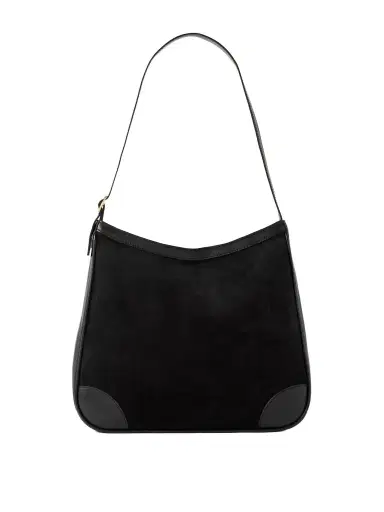 Nili Lotan Abbey Leather-trimmed Suede Shoulder Bag | Thumbnail 1 Nili Lotan Abbey Leather-trimmed Suede Shoulder Bag | Thumbnail 1