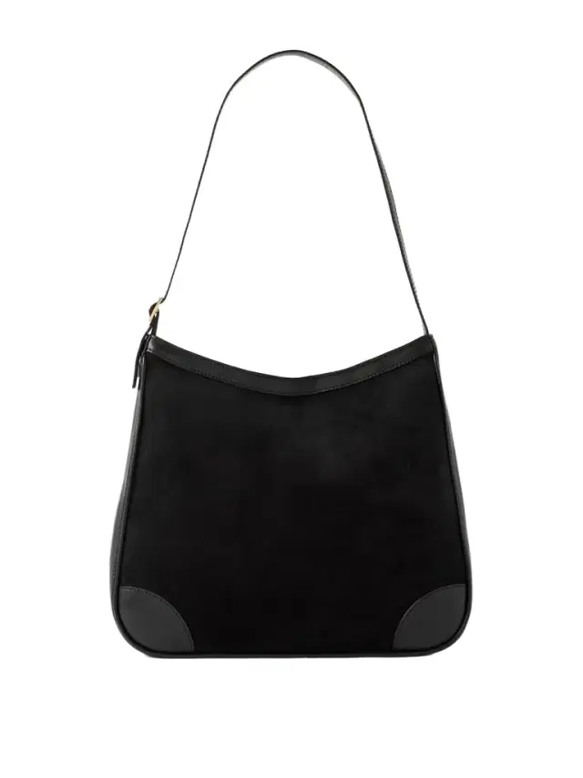 Abbey Leather-trimmed Suede Shoulder Bag
