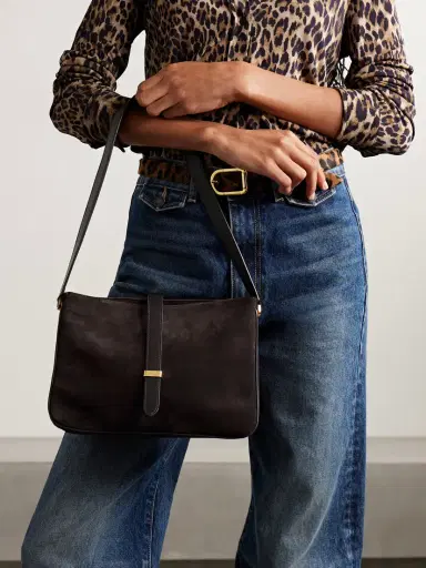Nili Lotan Jane Leather-trimmed Suede Shoulder Bag | Thumbnail 2