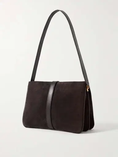 Nili Lotan Jane Leather-trimmed Suede Shoulder Bag | Thumbnail 3