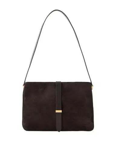 Nili Lotan Jane Leather-trimmed Suede Shoulder Bag | Thumbnail 1