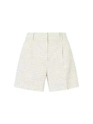 Theory Fluid Checked Linen-blend Shorts | Thumbnail 1 Theory Fluid Checked Linen-blend Shorts | Thumbnail 1