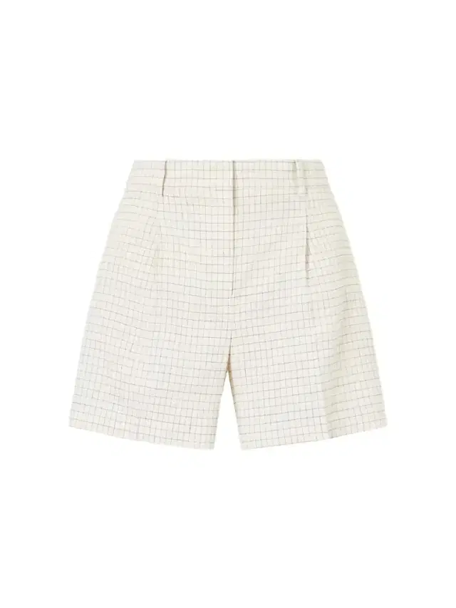 Theory Fluid Checked Linen-blend Shorts