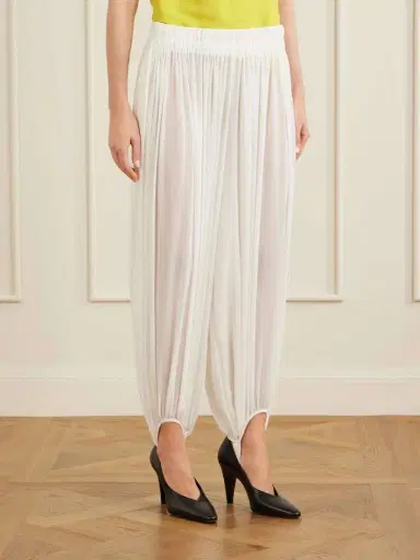 Alaïa Shirred Silk-blend Georgette Balloon Pants | Thumbnail 3 Alaïa Shirred Silk-blend Georgette Balloon Pants | Thumbnail 3