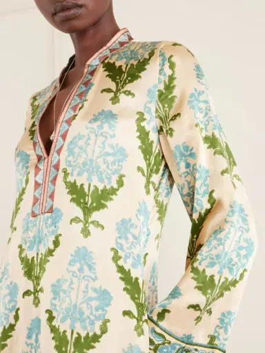Emporio Sirenuse Jenna Printed Silk-voile Kaftan | Thumbnail 4