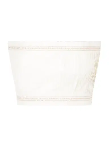 Emporio Sirenuse Flavia Strapless Cropped Embroidered Pleated Cotton-blend Top | Thumbnail 1 Emporio Sirenuse Flavia Strapless Cropped Embroidered Pleated Cotton-blend Top | Thumbnail 1