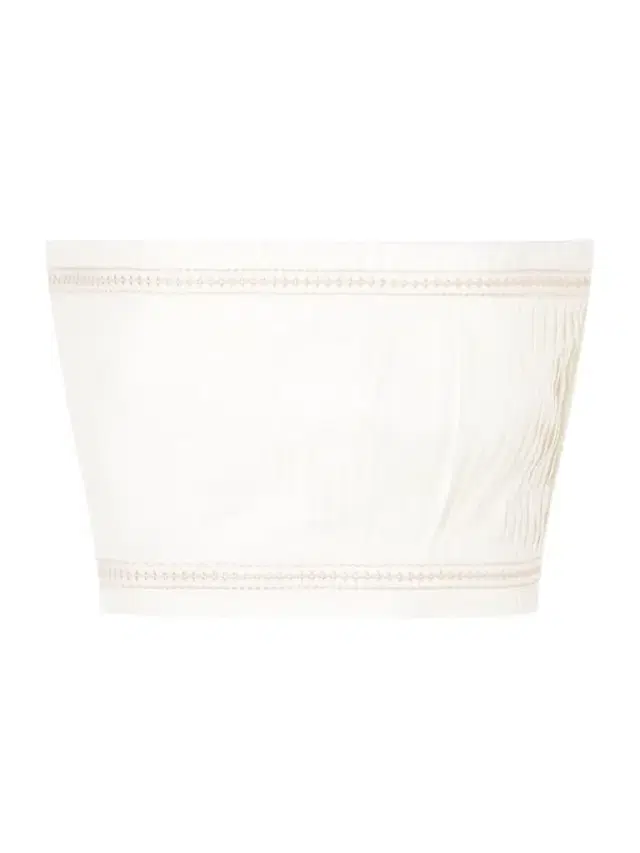 Flavia Strapless Cropped Embroidered Pleated Cotton-blend Top