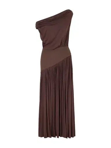 Abadia Gwen One-shoulder Asymmetric Draped Jersey-trimmed Stretch-bamboo Maxi Dress | Thumbnail 1
