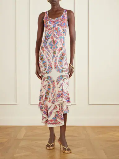 Etro Cut-out Paisley-print Satin-jersey Midi Dress | Thumbnail 2 Etro Cut-out Paisley-print Satin-jersey Midi Dress | Thumbnail 2