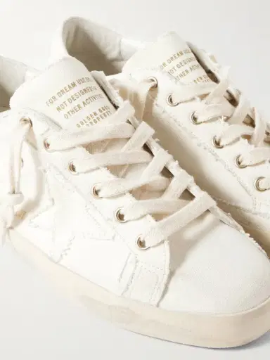 Golden Goose Super-star Distressed Canvas Sneakers | Thumbnail 4 Golden Goose Super-star Distressed Canvas Sneakers | Thumbnail 4