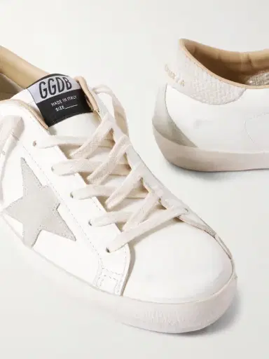 Golden Goose Super-star Distressed Suede-trimmed Leather Sneakers | Thumbnail 4