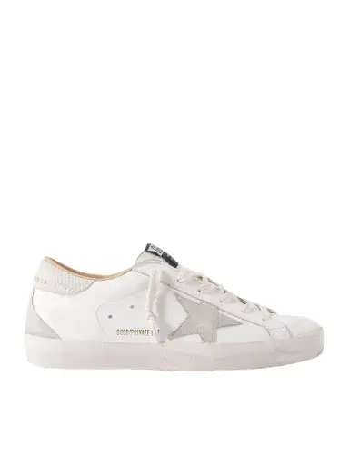 Golden Goose Super-star Distressed Suede-trimmed Leather Sneakers | Thumbnail 1