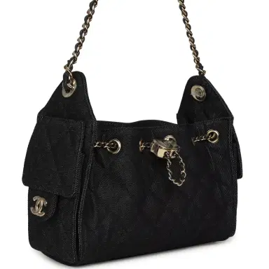 Chanel Chanel Mini 25 Hobo Bag Dark Blue Denim Light Gold Hardware | Thumbnail 2 Chanel Chanel Mini 25 Hobo Bag Dark Blue Denim Light Gold Hardware | Thumbnail 2
