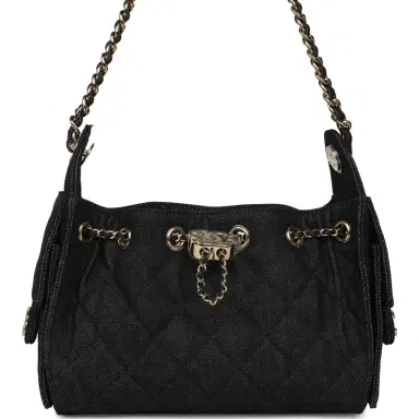 Chanel Chanel Mini 25 Hobo Bag Dark Blue Denim Light Gold Hardware | Thumbnail 1 Chanel Chanel Mini 25 Hobo Bag Dark Blue Denim Light Gold Hardware | Thumbnail 1