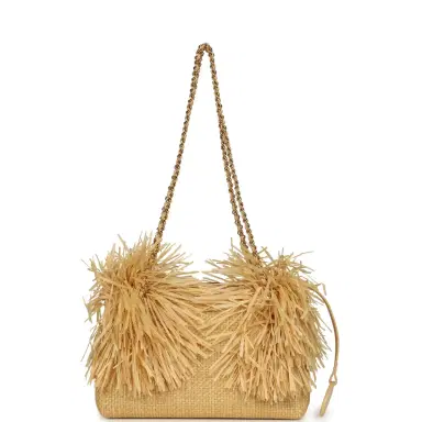 Chanel Chanel Small CC Shopping Bag Beige Braided Raffia Gold Hardware | Thumbnail 7