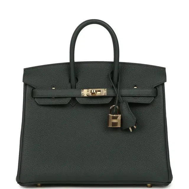 hermes Hermes Birkin 25 Vert Mangrove Togo Permabrass Hardware