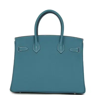 HERMÈS Hermes Birkin 30 Blue Jean Togo Palladium Hardware | Thumbnail 4 HERMÈS Hermes Birkin 30 Blue Jean Togo Palladium Hardware | Thumbnail 4