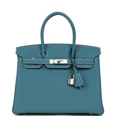 HERMÈS Hermes Birkin 30 Blue Jean Togo Palladium Hardware | Thumbnail 1 HERMÈS Hermes Birkin 30 Blue Jean Togo Palladium Hardware | Thumbnail 1
