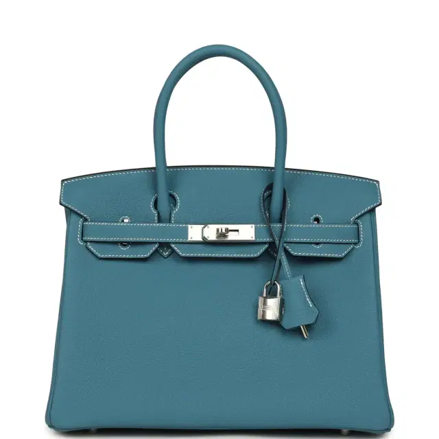 hermes Hermes Birkin 30 Blue Jean Togo Palladium Hardware