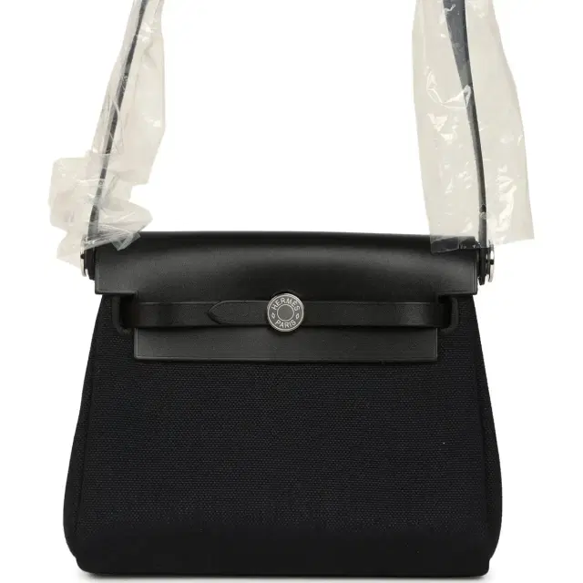 hermes Hermes Herbag Zip 20 Mini Black Toile Militaire Canvas and Vache Hunter Palladium Hardware