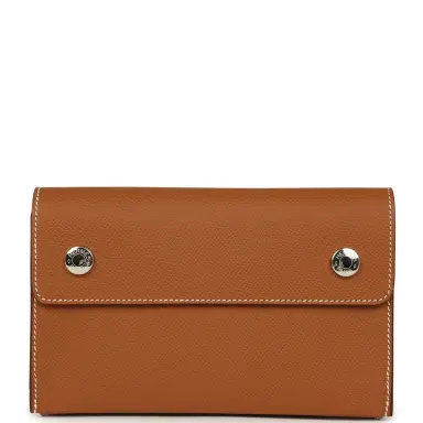 HERMÈS Hermes Hermesnap Wallet Gold Epsom Palladium Hardware | Thumbnail 1