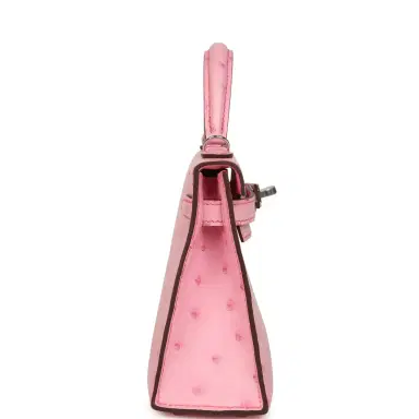 HERMÈS Hermes Kelly Sellier 20 Bubblegum Ostrich Boreal Palladium Hardware | Thumbnail 3 HERMÈS Hermes Kelly Sellier 20 Bubblegum Ostrich Boreal Palladium Hardware | Thumbnail 3