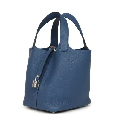 HERMÈS Hermes Picotin Lock 18 Bleu Tie Clemence Palladium Hardware | Thumbnail 5