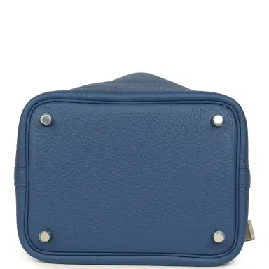 HERMÈS Hermes Picotin Lock 18 Bleu Tie Clemence Palladium Hardware | Thumbnail 6