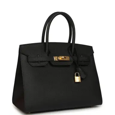 HERMÈS Pre-owned Hermes Birkin Sellier 30 Black Epsom Gold Hardware | Thumbnail 2 HERMÈS Pre-owned Hermes Birkin Sellier 30 Black Epsom Gold Hardware | Thumbnail 2