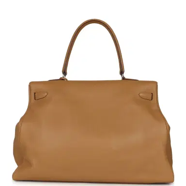 HERMÈS Pre-owned Hermes Kelly Relax 50 Camel Sikkim Palladium Hardware | Thumbnail 4