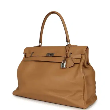 HERMÈS Pre-owned Hermes Kelly Relax 50 Camel Sikkim Palladium Hardware | Thumbnail 5