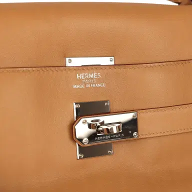 HERMÈS Pre-owned Hermes Kelly Relax 50 Camel Sikkim Palladium Hardware | Thumbnail 7