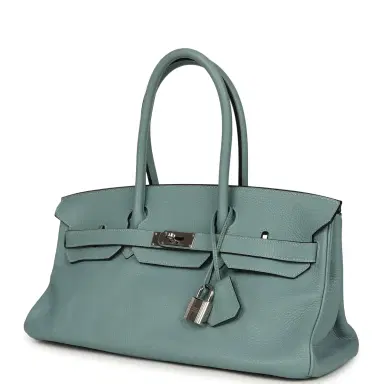 HERMÈS Vintage Hermes Shoulder Birkin 42 JPG Ciel Clemence Palladium Hardware | Thumbnail 5 HERMÈS Vintage Hermes Shoulder Birkin 42 JPG Ciel Clemence Palladium Hardware | Thumbnail 5