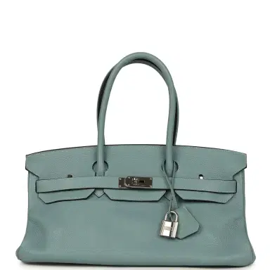 HERMÈS Vintage Hermes Shoulder Birkin 42 JPG Ciel Clemence Palladium Hardware | Thumbnail 1 HERMÈS Vintage Hermes Shoulder Birkin 42 JPG Ciel Clemence Palladium Hardware | Thumbnail 1