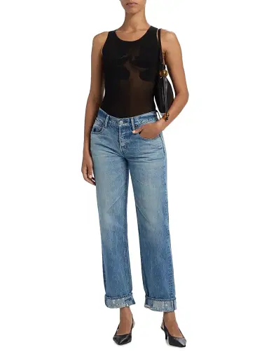 Moussy Vintage Women's Hopkinton Low-Rise Distressed Cuff Jeans - Blue | Thumbnail 2