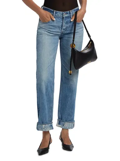 Moussy Vintage Women's Hopkinton Low-Rise Distressed Cuff Jeans - Blue | Thumbnail 3