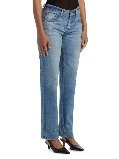 Moussy Vintage Women's Hopkinton Low-Rise Distressed Cuff Jeans - Blue | Thumbnail 4